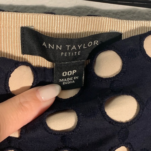 Ann Taylor Navy Blue Polka Dot Pencil Skirt - Picture 6 of 6